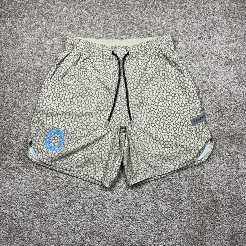 Legends Mens Overtime Luka Short Tan Geometric Pebble Print Athletic Gym Size S